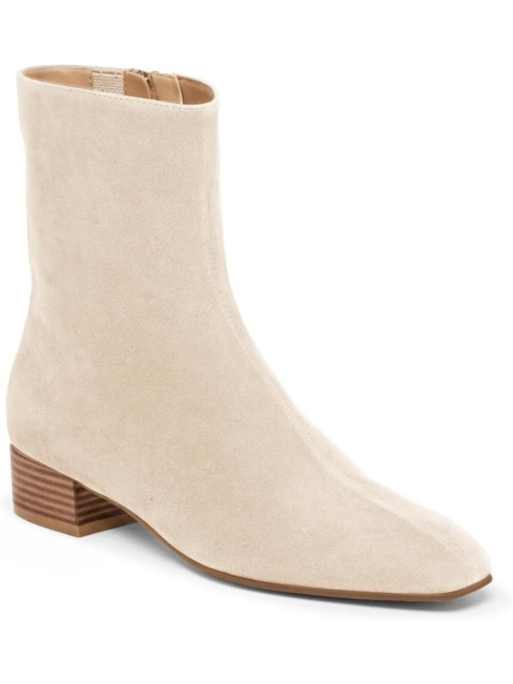Stylish Women's Chunky Low Heel Ankle Boots with Square Toe & Zipper Detail